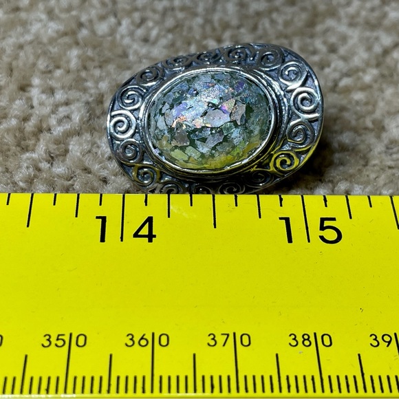 Roman glass and sterling silver ring - Picture 6 of 9